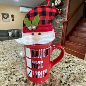 Custom mad mug saying “NAUGHTY  NICE  ✔️I TRIED”
